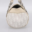 Christian Dior Trotter Canvas Romantic Hand Bag PVC White Silver Auth 197513V-3