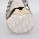 Christian Dior Trotter Canvas Romantic Hand Bag PVC White Silver Auth 197513V-4