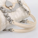 Christian Dior Trotter Canvas Romantic Hand Bag PVC White Silver Auth 197513V-7