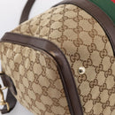 GUCCI GG Canvas Web Sherry Line Boston Bag 2way Beige Gold 247205 Auth 197515-17