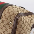 GUCCI GG Canvas Web Sherry Line Boston Bag 2way Beige Gold 247205 Auth 197515-18