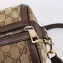 GUCCI GG Canvas Web Sherry Line Boston Bag 2way Beige Gold 247205 Auth 197515-20