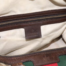 GUCCI GG Canvas Web Sherry Line Boston Bag 2way Beige Gold 247205 Auth 197515-21