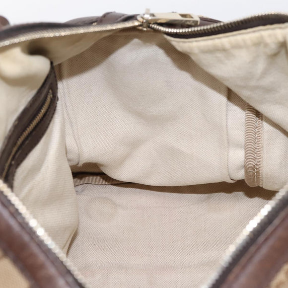 GUCCI GG Canvas Web Sherry Line Boston Bag 2way Beige Gold 247205 Auth 197515