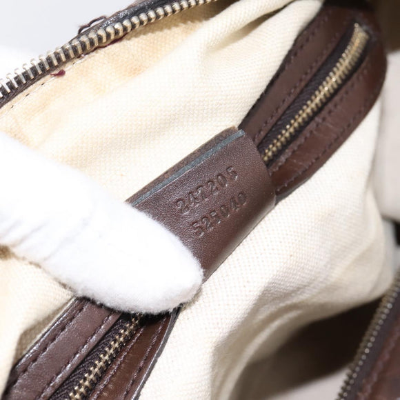 GUCCI GG Canvas Web Sherry Line Boston Bag 2way Beige Gold 247205 Auth 197515