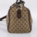 GUCCI GG Canvas Web Sherry Line Boston Bag 2way Beige Gold 247205 Auth 197515-3