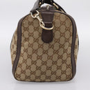 GUCCI GG Canvas Web Sherry Line Boston Bag 2way Beige Gold 247205 Auth 197515-4
