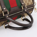 GUCCI GG Canvas Web Sherry Line Boston Bag 2way Beige Gold 247205 Auth 197515-7