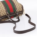 GUCCI GG Canvas Web Sherry Line Boston Bag 2way Beige Gold 247205 Auth 197515-8