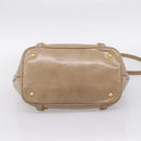 Miu Miu Hand Bag Vitello Lux Leather 2way Beige Gold Auth 197516A-5