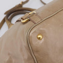 Miu Miu Hand Bag Vitello Lux Leather 2way Beige Gold Auth 197516A-17