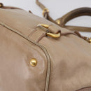 Miu Miu Hand Bag Vitello Lux Leather 2way Beige Gold Auth 197516A-18
