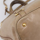 Miu Miu Hand Bag Vitello Lux Leather 2way Beige Gold Auth 197516A-19