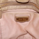 Miu Miu Hand Bag Vitello Lux Leather 2way Beige Gold Auth 197516A-20