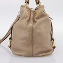 Miu Miu Hand Bag Vitello Lux Leather 2way Beige Gold Auth 197516A-4