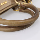 Miu Miu Hand Bag Vitello Lux Leather 2way Beige Gold Auth 197516A-8