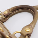 Miu Miu Hand Bag Vitello Lux Leather 2way Beige Gold Auth 197516A-14