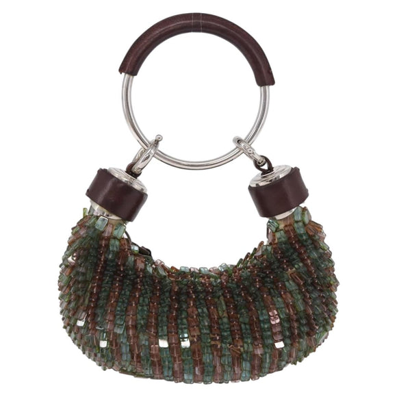 Chloe Bracelet Bag Phoebe Philo Era Beads Green Silver Auth 197517SM