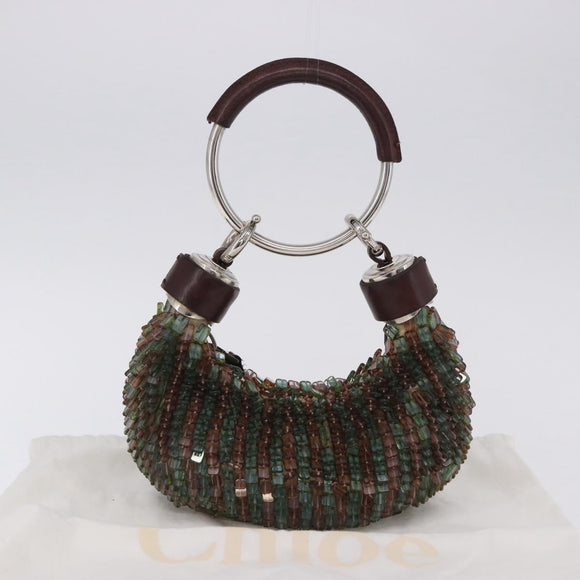Chloe Bracelet Bag Phoebe Philo Era Beads Green Silver Auth 197517SM
