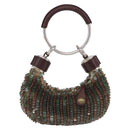 Chloe Bracelet Bag Phoebe Philo Era Beads Green Silver Auth 197517SM-2