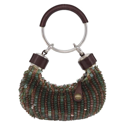Chloe Bracelet Bag Phoebe Philo Era Beads Green Silver Auth 197517SM - 0
