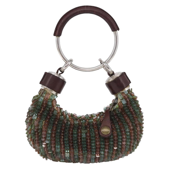 Chloe Bracelet Bag Phoebe Philo Era Beads Green Silver Auth 197517SM