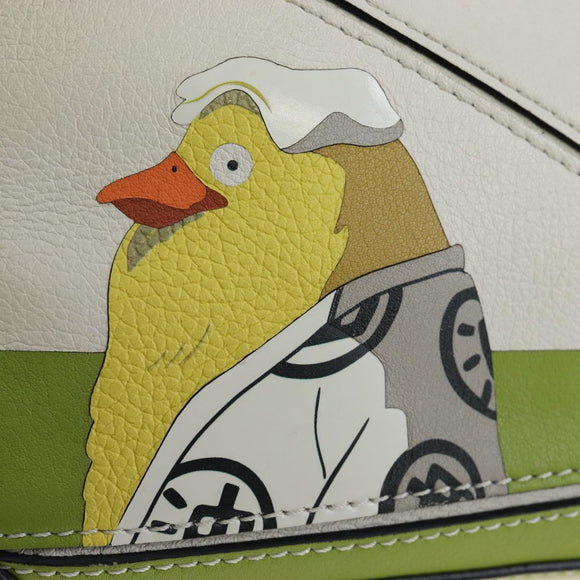 LOEWE × Studio Ghibli Puzzle Bag mini Leather 2way Ivory Gold Auth 197518SM