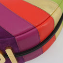FENDI Graffiti Shoulder Bag Leather Multicolor Gold Auth 197520M-9
