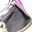 FENDI Graffiti Shoulder Bag Leather Multicolor Gold Auth 197520M-19