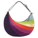 FENDI Graffiti Shoulder Bag Leather Multicolor Gold Auth 197520M-2