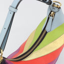 FENDI Graffiti Shoulder Bag Leather Multicolor Gold Auth 197520M-6