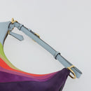 FENDI Graffiti Shoulder Bag Leather Multicolor Gold Auth 197520M-8