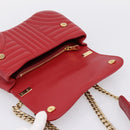 PRADA Diagram Chain Shoulder Bag Leather Red Gold Auth 197523V-15
