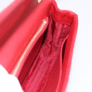 PRADA Diagram Chain Shoulder Bag Leather Red Gold Auth 197523V-18