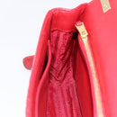 PRADA Diagram Chain Shoulder Bag Leather Red Gold Auth 197523V-19