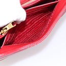 PRADA Diagram Chain Shoulder Bag Leather Red Gold Auth 197523V-22