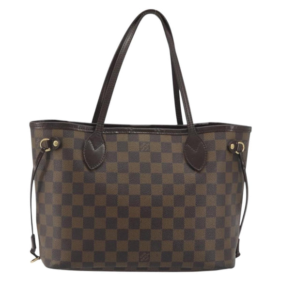 LOUIS VUITTON Damier Ebene Neverfull PM Tote Bag N51109 LV Auth 197530