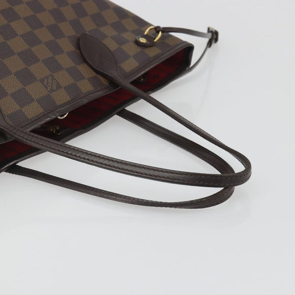 LOUIS VUITTON Damier Ebene Neverfull PM Tote Bag N51109 LV Auth 197530