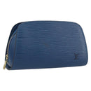 LOUIS VUITTON Epi Dauphine PM Pouch Blue M48445 LV Auth 197540-1