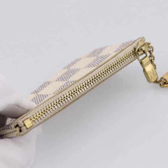 LOUIS VUITTON Damier Azur Pochette Cles Coin Purse N62659 LV Auth 197547A