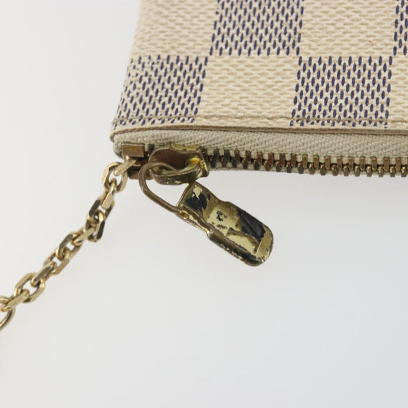 LOUIS VUITTON Damier Azur Pochette Cles Coin Purse N62659 LV Auth 197548