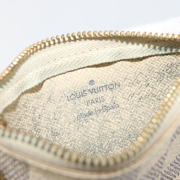 LOUIS VUITTON Damier Azur Pochette Cles Coin Purse N62659 LV Auth 197548