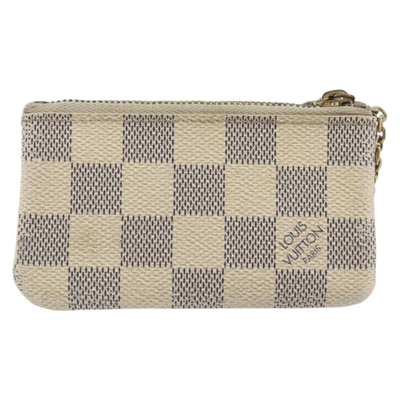LOUIS VUITTON Damier Azur Pochette Cles Coin Purse N62659 LV Auth 197548
