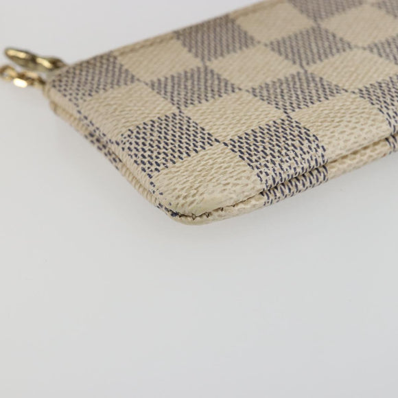 LOUIS VUITTON Damier Azur Pochette Cles Coin Purse N62659 LV Auth 197548