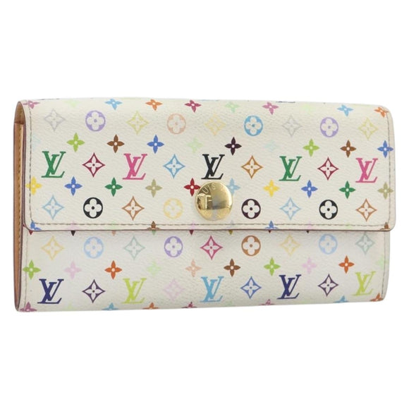 LOUIS VUITTON Multicolor Portefeuille Sarah Long Wallet M93745 LV Auth 197552