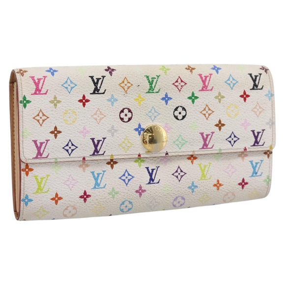 LOUIS VUITTON Multicolor Portefeuille Sarah Long Wallet M93745 LV Auth 197553