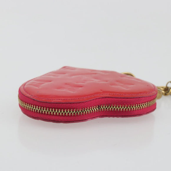 LOUIS VUITTON Monogram Vernis Porte Monnaie Coeur Rose Pop M93657 LV Auth 197555