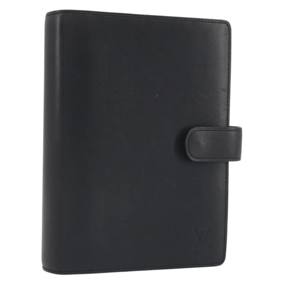 LOUIS VUITTON Nomad Agenda MM Day Planner Cover Black R20478 LV Auth 197557A