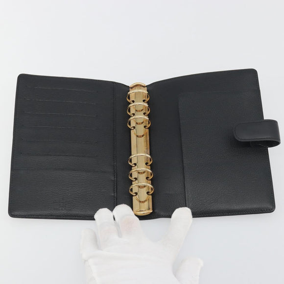 LOUIS VUITTON Nomad Agenda MM Day Planner Cover Black R20478 LV Auth 197557A
