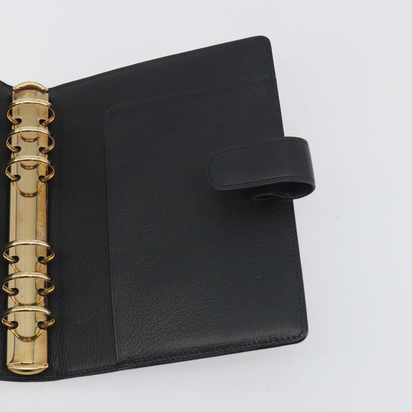 LOUIS VUITTON Nomad Agenda MM Day Planner Cover Black R20478 LV Auth 197557A